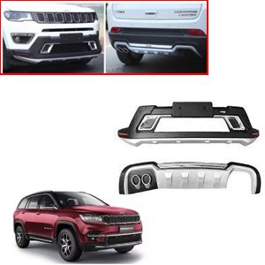 Rear & Front Bumper protector Guard for Jeep Meridian: It is an exterior Jeep Meridian Accessory designed to protect it from scratches, dents and other damages when you unintentionally make a bump or while reversing. The bumper guard comes in pairs for front & rear Guards with installation kit. 